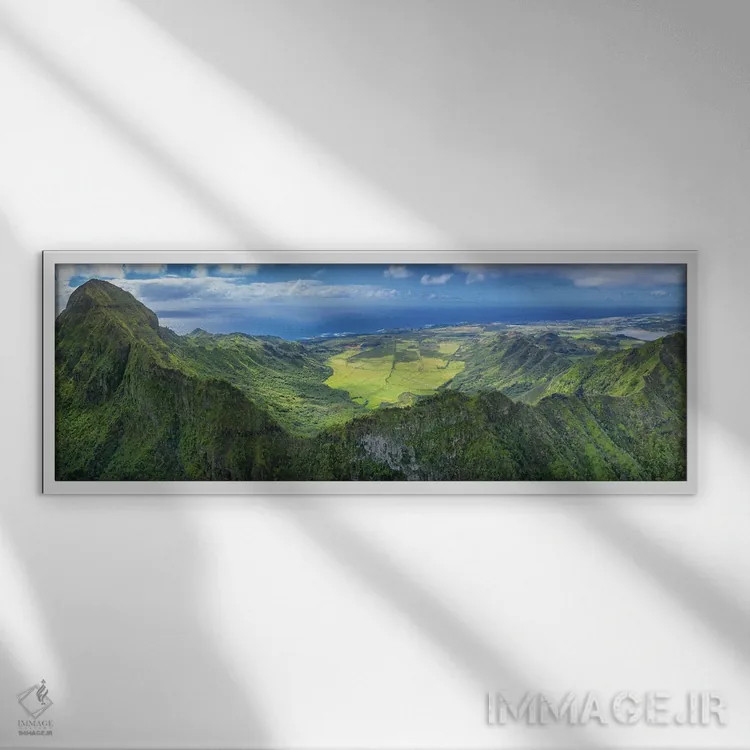 تابلو پرواز بر فراز هاوایی اثر عکاسی جاناتان راس - نمای قابدار سفید