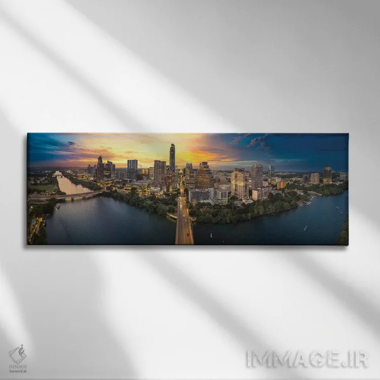 تابلو غروب بر آستین اثر عکاسی جاناتان راس - نمای روبهرو روی دیوار