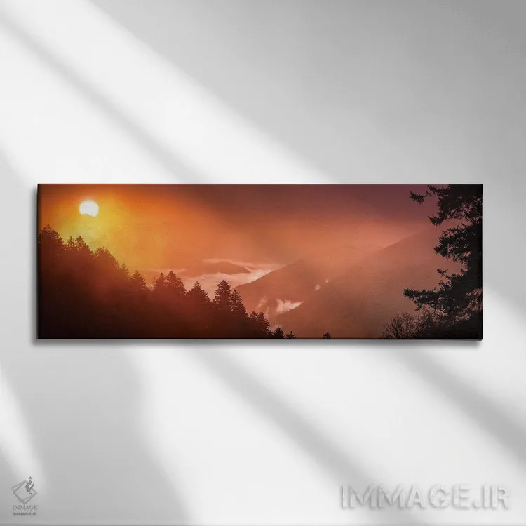 تابلو طلوع مهآلود در اسموکیز اثر عکاسی جاناتان راس - نمای روبهرو روی دیوار