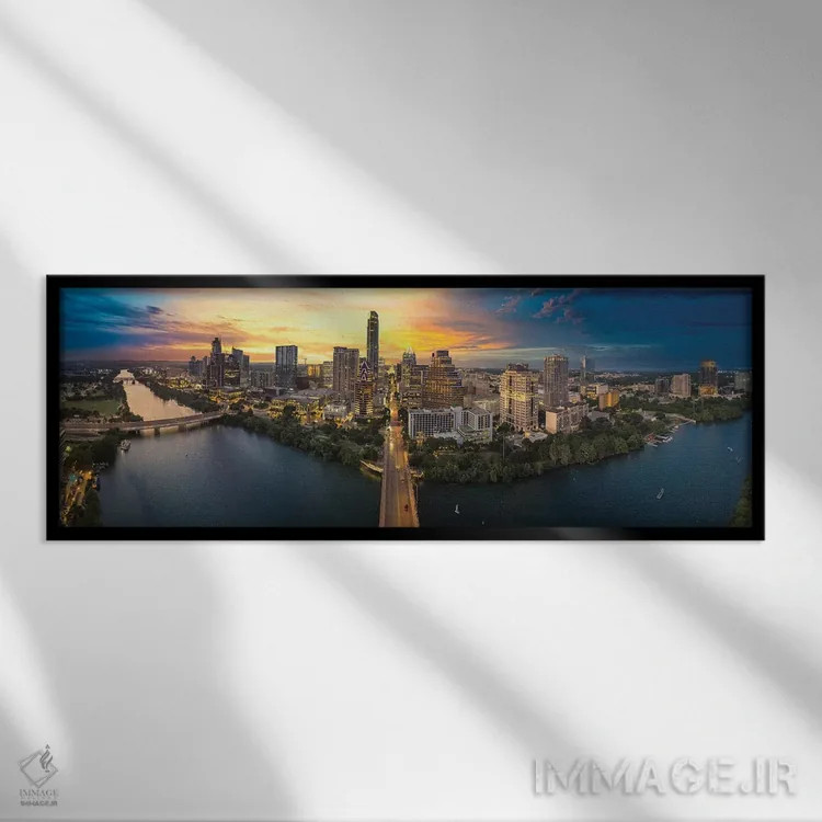 تابلو غروب بر آستین اثر عکاسی جاناتان راس - نمای قابدار مشکی