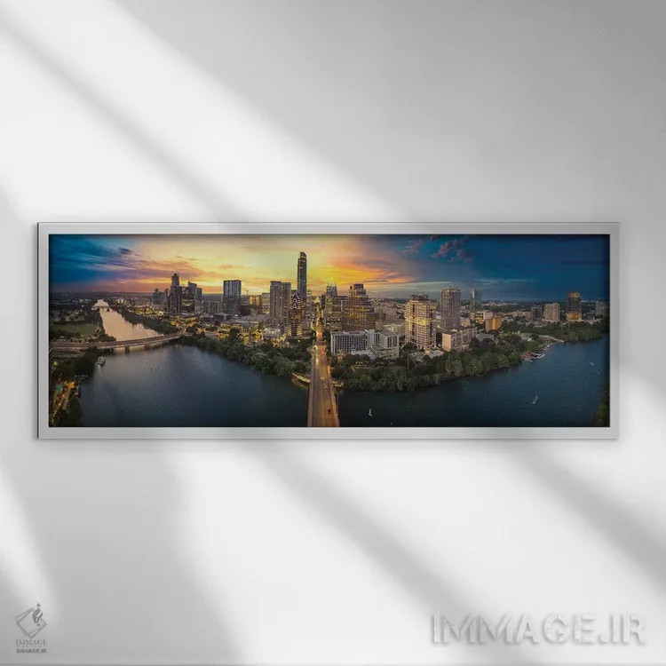 تابلو غروب بر آستین اثر عکاسی جاناتان راس - نمای قابدار سفید