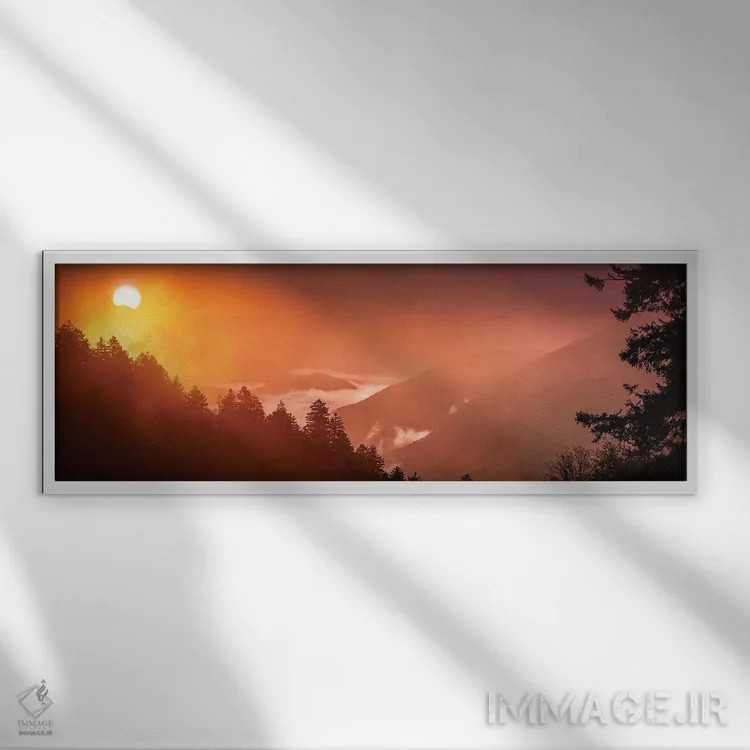 تابلو طلوع مهآلود در اسموکیز اثر عکاسی جاناتان راس - نمای قابدار سفید