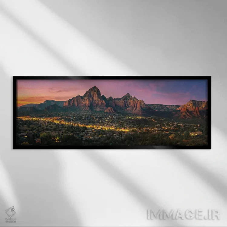 تابلو غروب آفتاب در سدونا آریزونا اثر عکاسی جاناتان راس - نمای قابدار مشکی