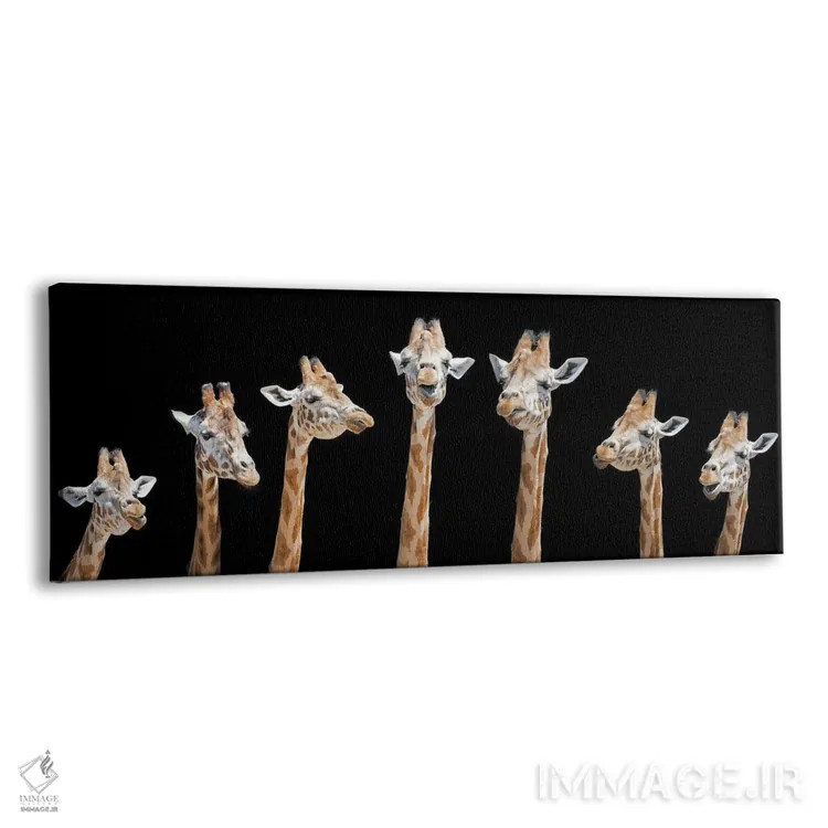 تابلو هفت زرافه اثر جین ریکس - نمای پرسپکتیو محصول