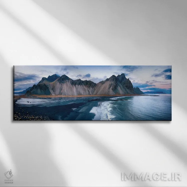 تابلو Iceland,چشمانداز گسترده وستراهورن، ایسلند اثر جین ریکس - نمای روبهرو روی دیوار