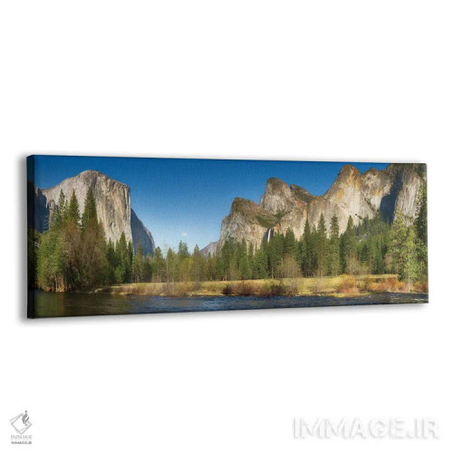 تابلو USA,منظره گسترده یوسمیتی و رودخانه مرسد، آمریکا اثر جین ریکس - نمای پرسپکتیو محصول