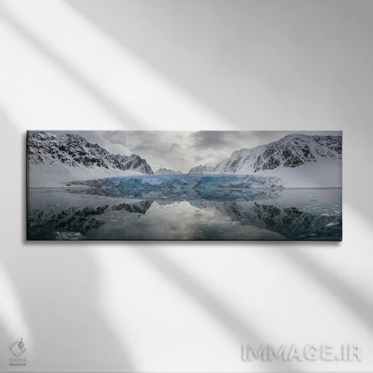 تابلو Arctic Circle,چشمانداز یخچال کُنگسوگن در سوالبارد، مدار شمالگان اثر جین ریکس - نمای روبهرو روی دیوار