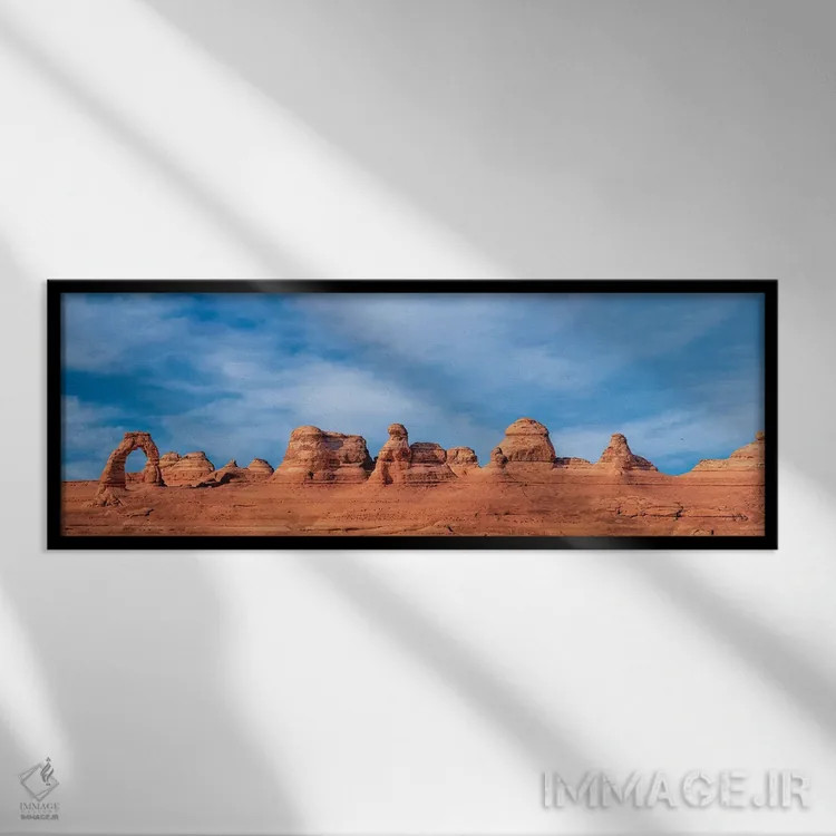 تابلو پانورامای کامل تاقچه دلکیت اثر عکاسی جاناتان راس - نمای قابدار مشکی