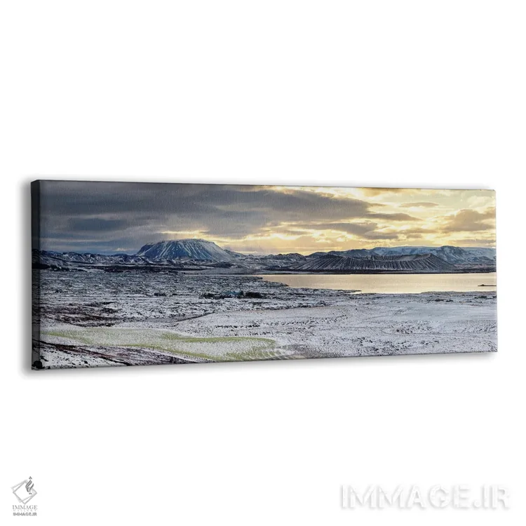 تابلو Sunrise In Iceland,دهانههای آتشفشانی در دریاچه میواتن، طلوع ایسلند اثر جین ریکس - نمای پرسپکتیو محصول