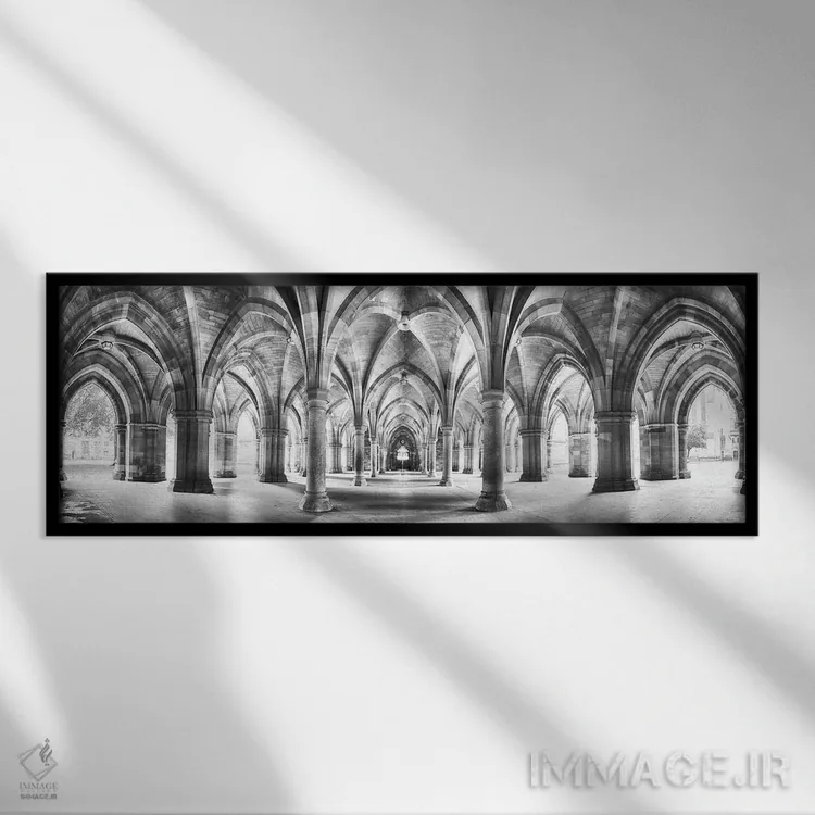 تابلو Glasgow,نمای وسیع کلاسترها، گلاسگو اثر جین ریکس - نمای قابدار مشکی