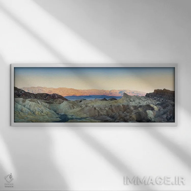 تابلو Death Valley,پانورامای نقطه زابریسکی، دره مرگ اثر جین ریکس - نمای قابدار سفید