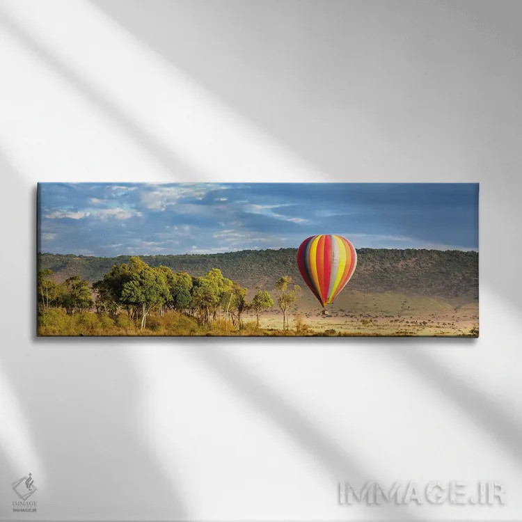 تابلو بالن در ماسای مارا اثر جین ریکس - نمای روبهرو روی دیوار