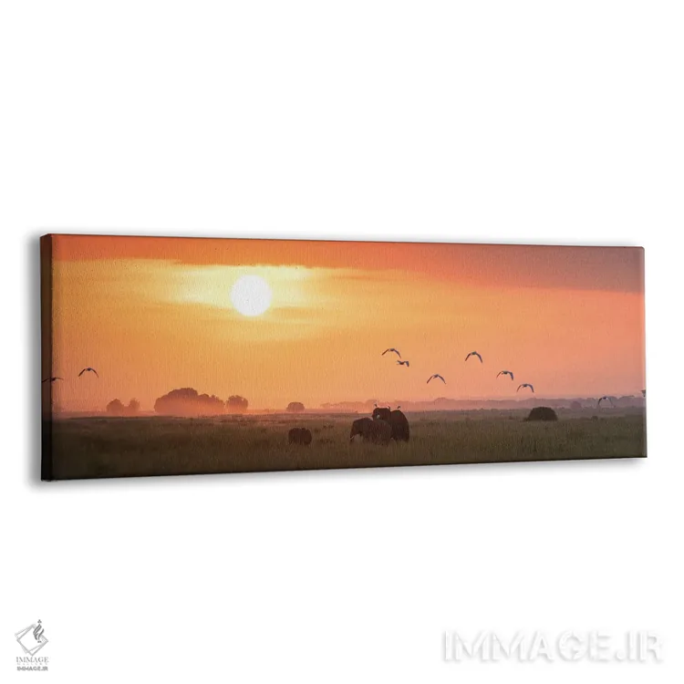تابلو Amboseli,فیلها هنگام طلوع آفتاب در آمبوسلی اثر جین ریکس - نمای پرسپکتیو محصول