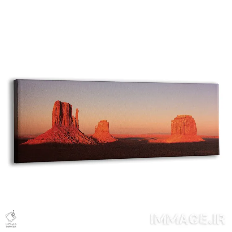 تابلو پانورامای دره یادبود در غروب (Monument Valley) اثر جین ریکس - نمای پرسپکتیو محصول