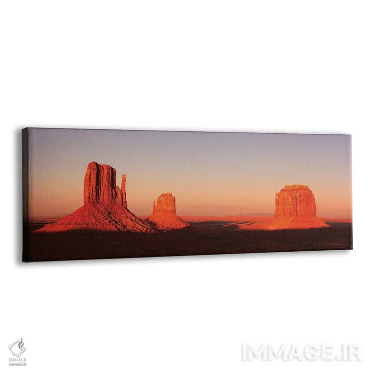 تابلو پانورامای دره یادبود در غروب (Monument Valley) اثر جین ریکس - نمای پرسپکتیو محصول