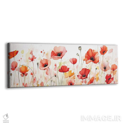 تابلو مزرعه گل و غلاف شقایق اثر جین ریکس - نمای پرسپکتیو محصول