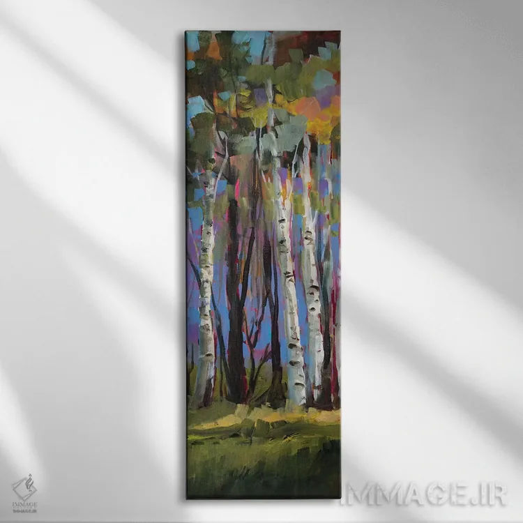 تابلو درختان توس اثر جین اسلیوکا - نمای روبهرو روی دیوار