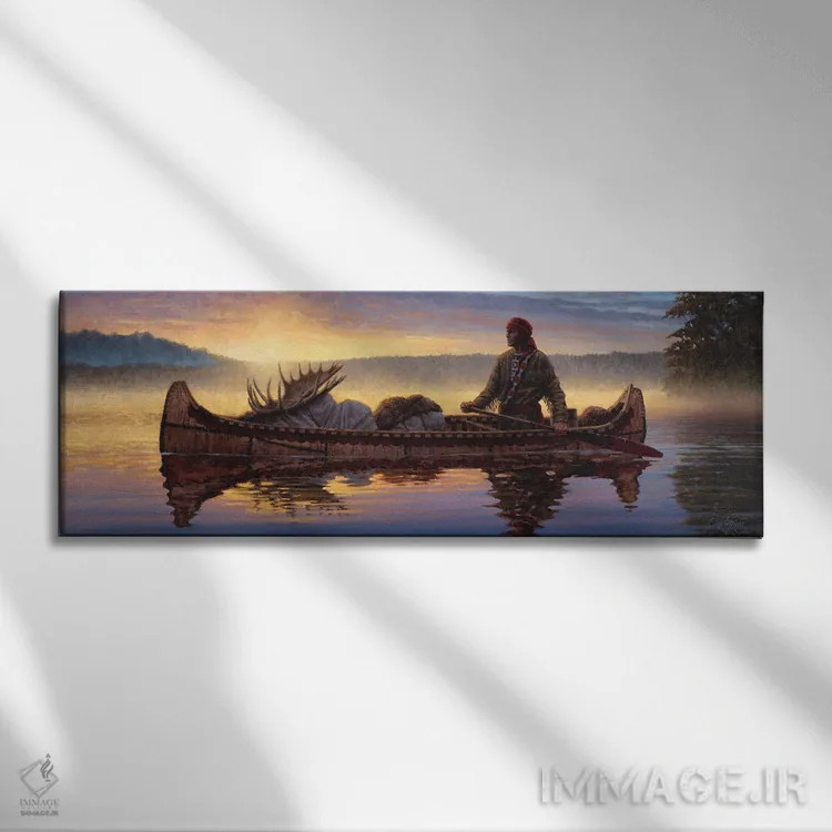 تابلو کوهنورد جنگل (ماجراجوی فرانسوی کانادایی) اثر جو ولاسکز - نمای روبهرو روی دیوار