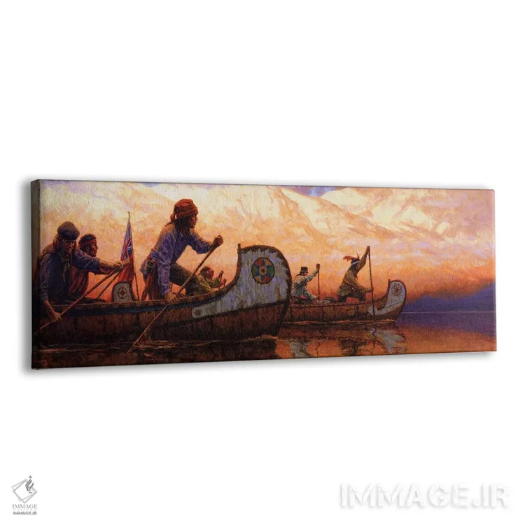 تابلو پیشگامان سفر (پیشاهنگان فرانسوی-کانادایی) اثر جو ولاسکز - نمای پرسپکتیو محصول