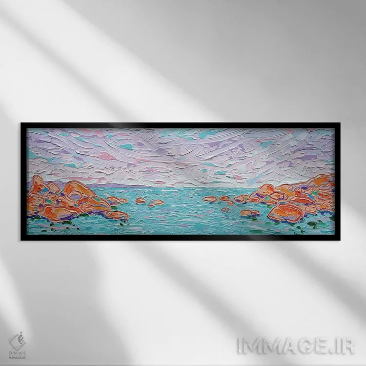 تابلو چشمانداز اقیانوس ۳ اثر جوزف ویلانوا - نمای قابدار مشکی