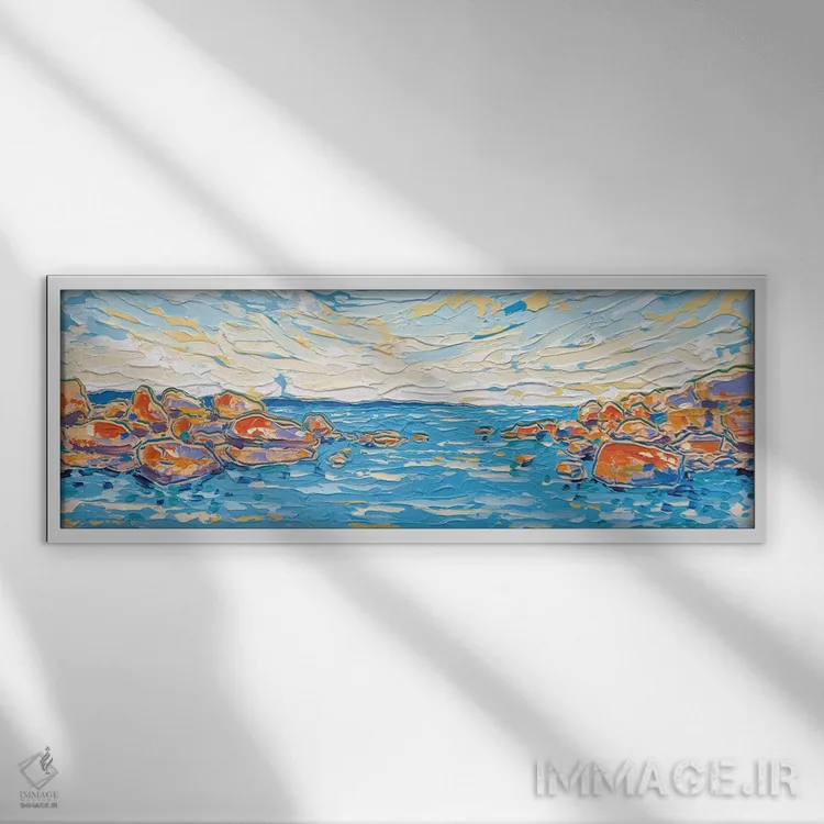 تابلو چشمانداز اقیانوس ۴ اثر جوزف ویلانوا - نمای قابدار سفید