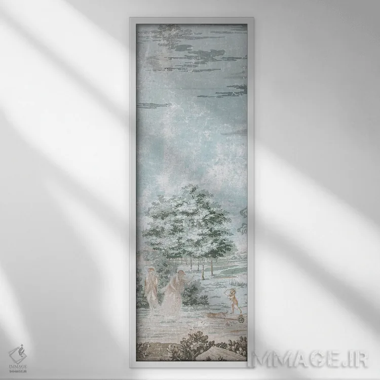 تابلو پانل منظرهای I اثر جکی ون توبل - نمای قابدار سفید