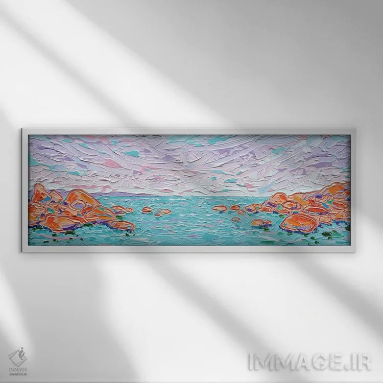 تابلو چشمانداز اقیانوس ۳ اثر جوزف ویلانوا - نمای قابدار سفید