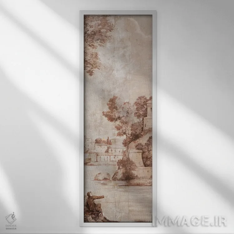 تابلو سبک ایتالیایی II اثر جکی ون توبل - نمای قابدار سفید