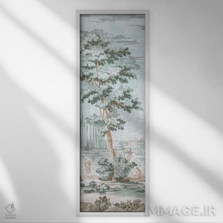 تابلو پانل منظرهای III اثر جکی ون توبل - نمای قابدار سفید