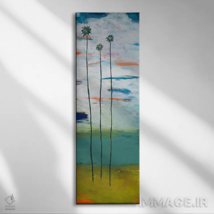 تابلو نخلهای صحرایی اثر یان وایس - نمای روبهرو روی دیوار