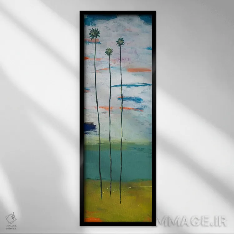 تابلو نخلهای صحرایی اثر یان وایس - نمای قابدار مشکی