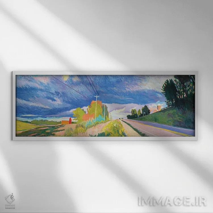 تابلو عبور کردن اثر جاستین شال - نمای قابدار سفید