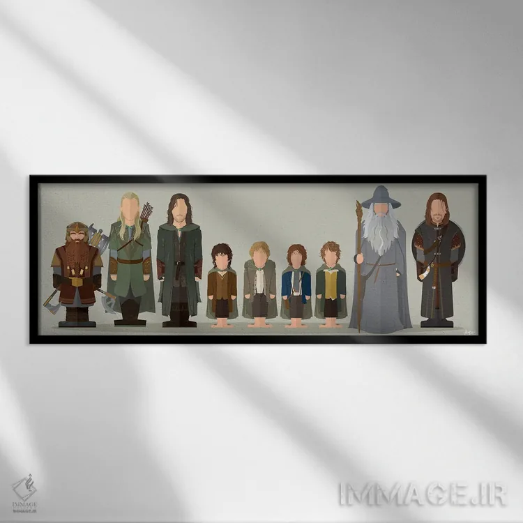 تابلو یاران حلقه اثر جوبی داو - نمای قابدار مشکی