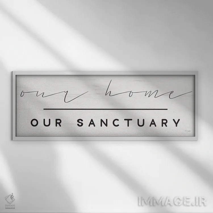 تابلو Our Sanctuary,خانه ما، پناهگاه ما اثر جکسون بلوار (برند هنری) - نمای قابدار سفید