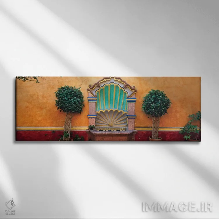 تابلو Queretaro. Courtyard with fountain.,مکزیک، کریتارو. حیاط با فواره اثر جینز گالری (گالری هنری/عکس) - نمای روبهرو روی دیوار