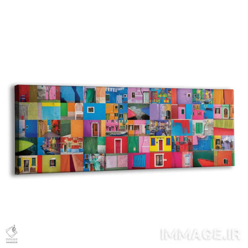 تابلو Burano. Collage Of Colorful Burano Images.,ایتالیا، بورانو. کلاژ تصاویر رنگارنگ بورانو اثر جینز گالری (گالری هنری/عکس) - نمای پرسپکتیو محصول