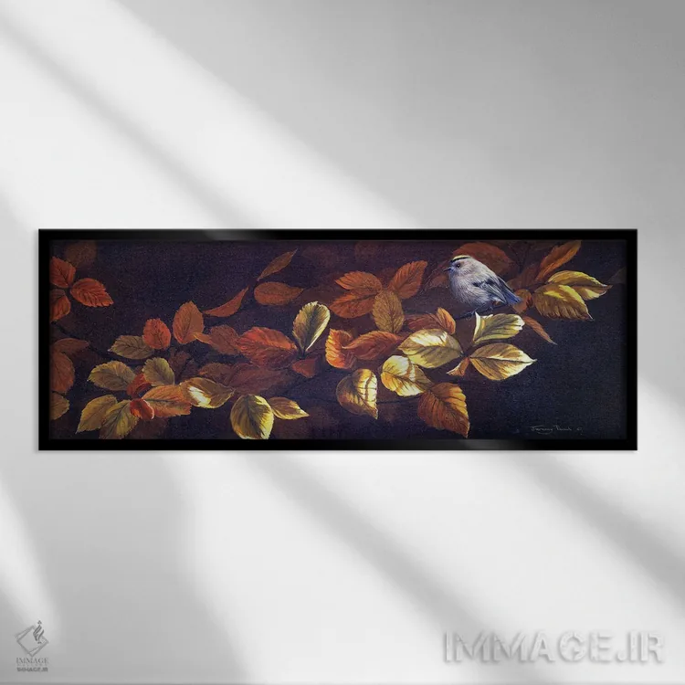 تابلو طلای پاییزی اثر جرمی پاول - نمای قابدار مشکی