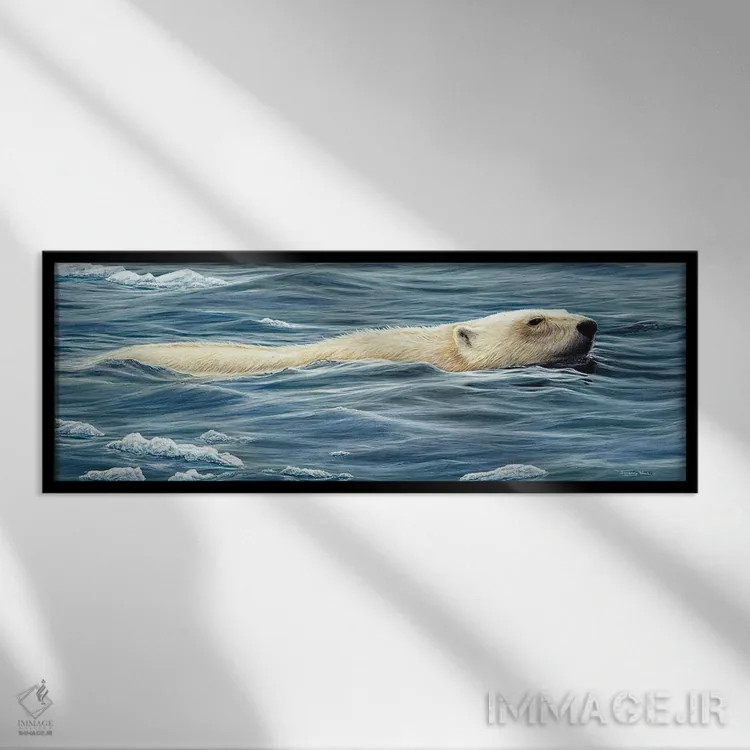 تابلو تکههای یخ اثر جرمی پاول - نمای قابدار مشکی