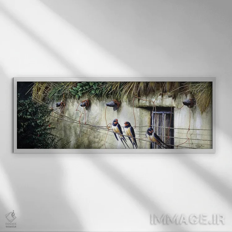 تابلو سقف کاهگلی قدیمی اثر جرمی پاول - نمای قابدار سفید