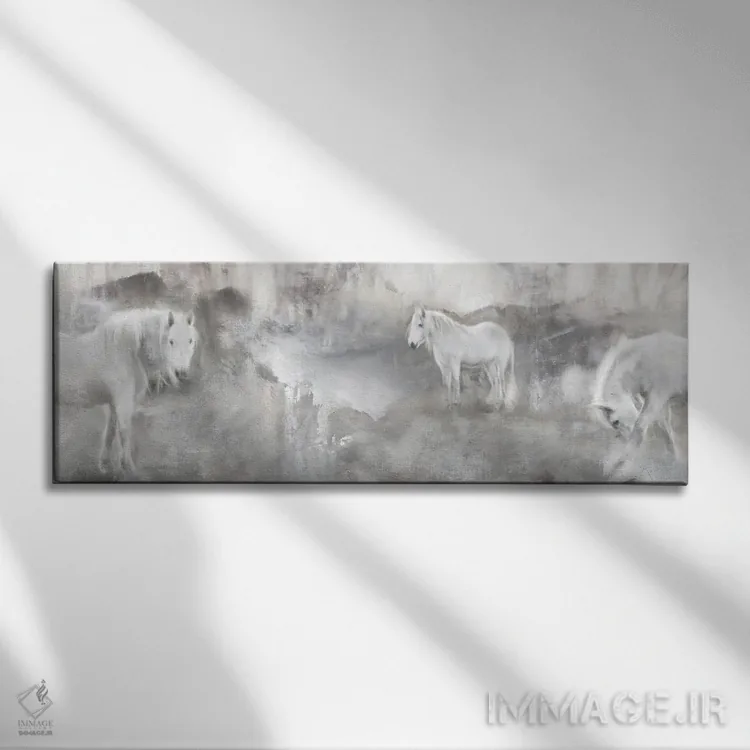 تابلو منظره مباورهاهای سفید اثر کاترینا جونز - نمای روبهرو روی دیوار