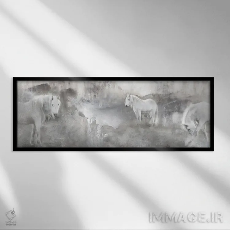 تابلو منظره مباورهاهای سفید اثر کاترینا جونز - نمای قابدار مشکی