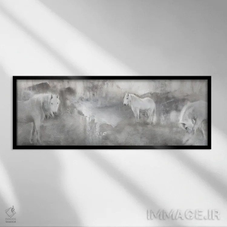 تابلو منظره مباورهاهای سفید اثر کاترینا جونز - نمای قابدار مشکی