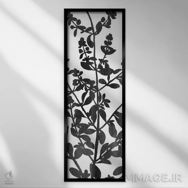 تابلو پنل گیاهی (شماره ۱) اثر کیمبرلی آلن - نمای قابدار مشکی