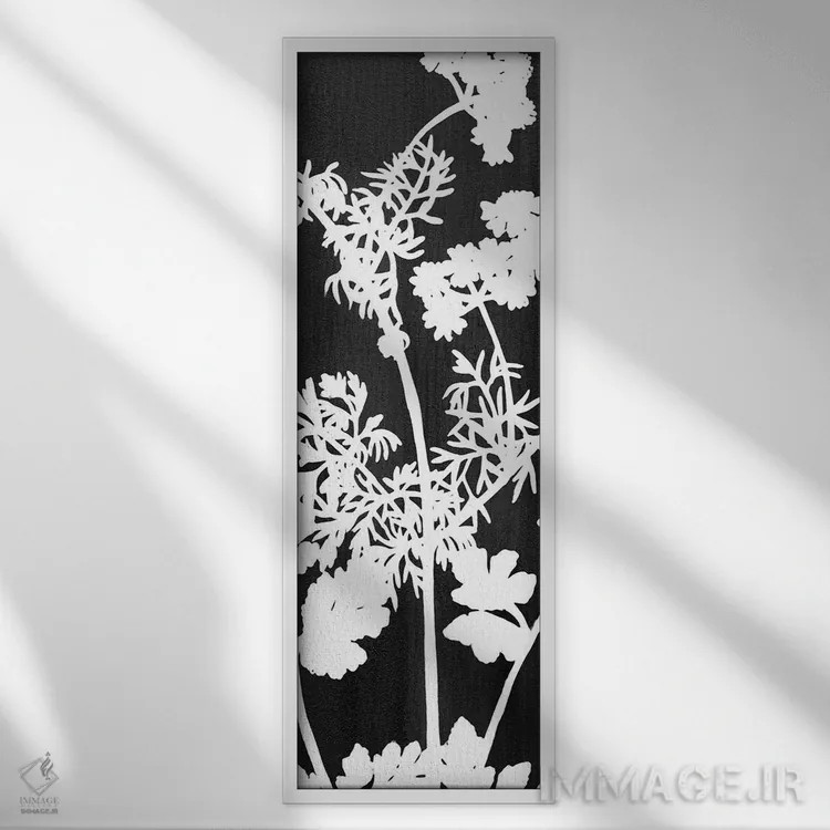 تابلو پنل گیاهی (شماره ۲) اثر کیمبرلی آلن - نمای قابدار سفید