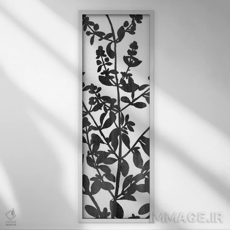 تابلو پنل گیاهی (شماره ۱) اثر کیمبرلی آلن - نمای قابدار سفید