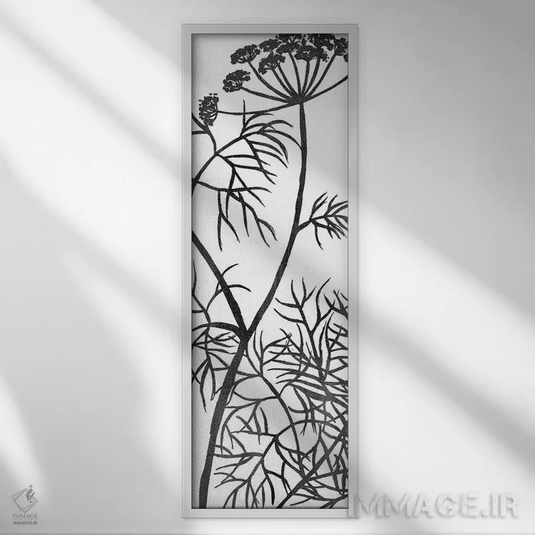 تابلو پنل گیاهی (شماره ۳) اثر کیمبرلی آلن - نمای قابدار سفید