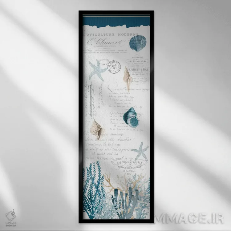 تابلو خلیج مرجانی آبی اثر کیمبرلی آلن - نمای قابدار مشکی