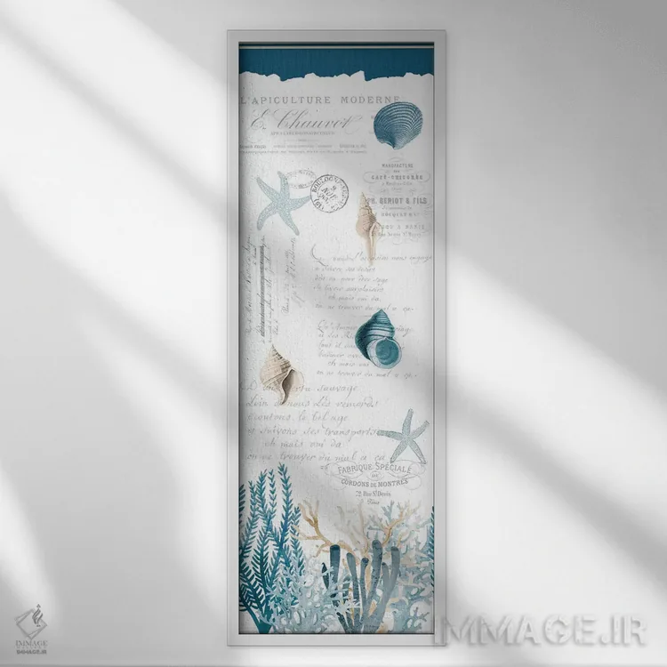 تابلو خلیج مرجانی آبی اثر کیمبرلی آلن - نمای قابدار سفید