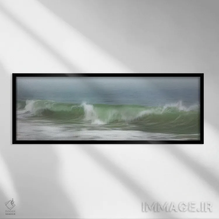 تابلو ساحل سرفساید در مه اثر کاترین ژاندرو - نمای قابدار مشکی