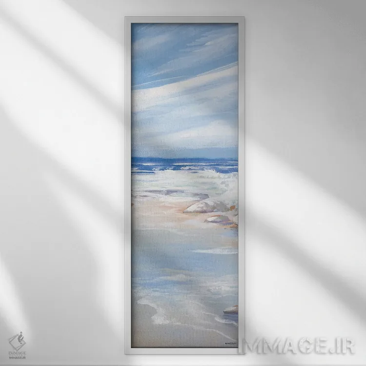 تابلو پانل ساحلی I اثر کینگزلی - نمای قابدار سفید